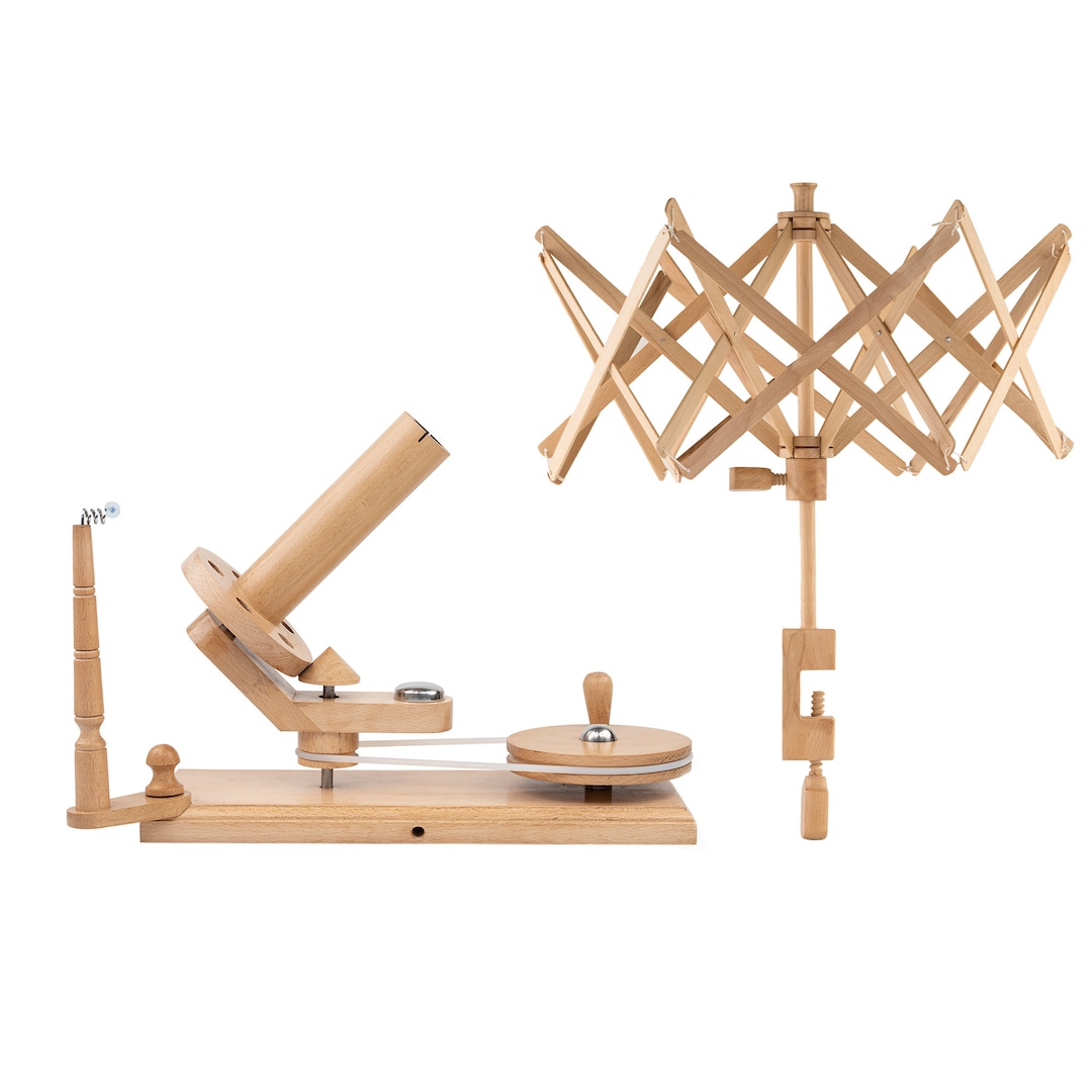 Rosewood & Beechwood Yarn Winder, Yarn Swift Umbrella Jumbo Yarn Winder