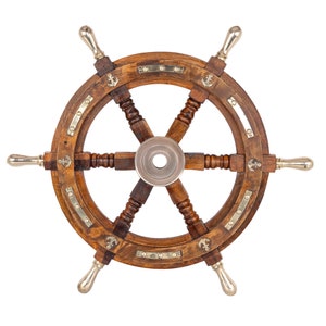 12" to 48" Nautical Wooden Captain Ship Boat Wheel - Ship Boat Steering Wheel - Pirate Ship's Wheel - Christmas Décor Personalized Gifts
