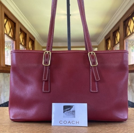 Coach Brick Red Leather Square Bag - Orlando Vintage Clothing and Costume