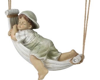 Garden Statue Outdoor Hanging Statue Sleeping Boy Outdoor Hanging Garden Statues Swing