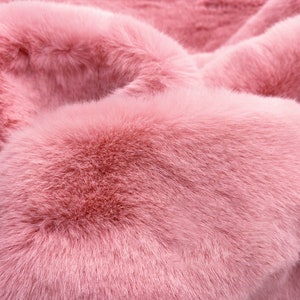 Fuzzy Kunstpelz Stoff,Baby Rosa Kaninchenfell,Funs Pelz für DIY Bastelbedarf,Kostüme,Teppiche,Pompoms,Überwürfe,Westen,Mantelkragen,Foto Requisiten