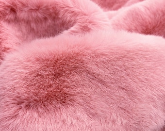 Fuzzy Faux Fur Fabric,Baby Pink Rabbit Fur,Funs Fur for DIY Craft Supplies,Costumes,Rugs,Pompoms,Throws,Vests,Winter Coat Collar,Photo Props