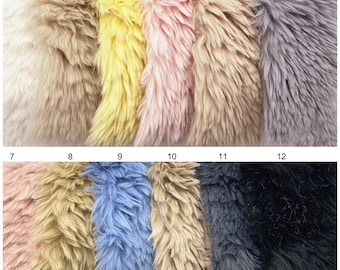 Solid Faux Fur Fabric,Long Pile Shaggy Furs,Fun Fur for DIY Crafts,Costumes,Rugs,Blankets,Throws,Sewing Supplies,Pillow,Coat,Photo Props