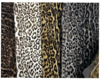 Tela de visón con estampado de leopardo, pelo corto, tela de piel sintética ultrasuave y acogedora para disfraces, manualidades, ropa, cosplay, accesorios de fotos.