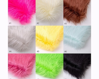 Colorful Faux Fur Fabric, Long Pile Shaggy Fur for DIY Crafts,Costume,Monster Hair,Rugs,Throw Blanket,Sewing Supplies,Pillow,Coat,Photo Prop