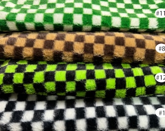 Tissu fausse fourrure à carreaux, Fourrure douce de vison de lapin, Fourrure amusante en peluche, Déguisements pour accessoires photo pour bébé Mode couture Fournitures artistiques