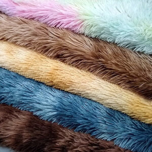 Ultra Soft Minky Fabric Gradient Tie Dye Faux Fur Plush Clothing Plush Fabric for DIY Craft Blanket Bed Spread Rugs Linings Jackets Handbags