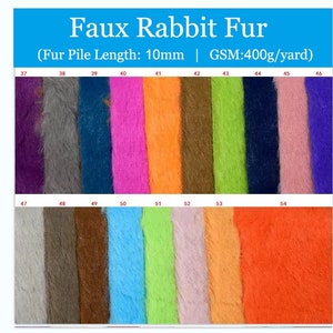Rabbit Soft Faux Fur Solid Fabric, Plush Fabric Fursuit Fur Blanket Fabric,Stuffed Toys Sewing Fabric,Pompoms Fur Ball,Fur Trim Throw Pillow