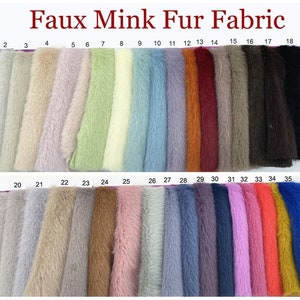 Tela de piel sintética multicolor, piel sintética Minky, material ultra suave para trajes de piel, piel sintética de conejo Rex para ropa, cuello, abrigo, juguete, zapatos, pantuflas