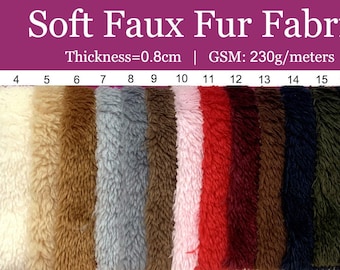 Short Pile Fur,Vegan Faux Fur,Plush Teddy Fabric,Soft Fabric for Stuffed Toys Making Doll Cloths Costumes Bags Headband Pillow Newborn Props