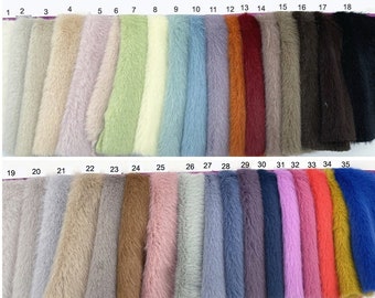 Fausse fourrure multicolore, fausse fourrure minky, fourrure ultra douce de lapin, fausse fourrure de lapin rex pour vêtement col manteau, jouet, chaussures, chaussons