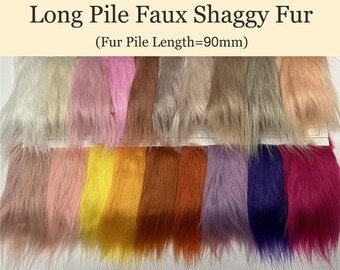 Solid Faux Fur Fabric,Super Long Pile Fur,Furry Shaggy Fur for Fursuit Prop,Monster Hair,Cosplay Costume,Trim,Throw Pillow,Photo Prop,Crafts