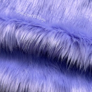 Blue Purple Fox Fur, Faux Fake Fur Long Pile Fabric,Plush Luxurious Appeal Clothing Accessories Scarf Rugs Costume Jacket Shawl Wrap Blanket image 7