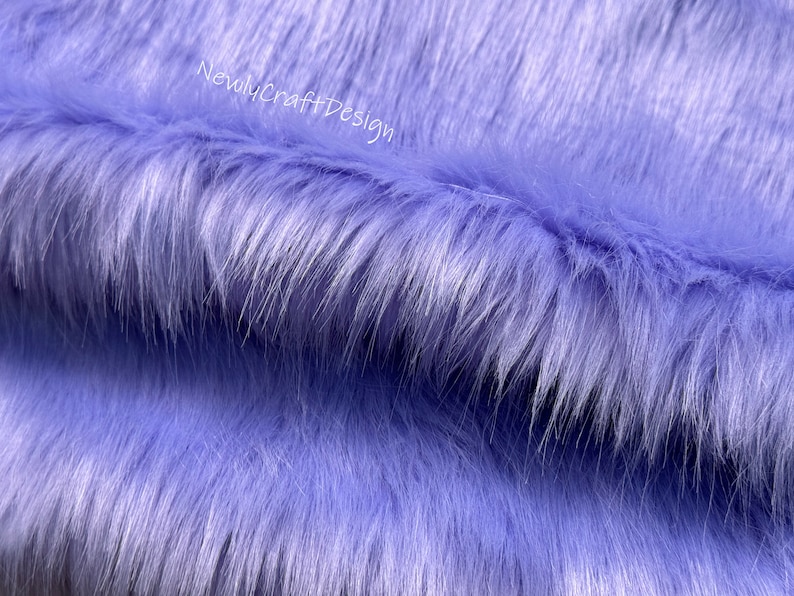 Blue Purple Fox Fur, Faux Fake Fur Long Pile Fabric,Plush Luxurious Appeal Clothing Accessories Scarf Rugs Costume Jacket Shawl Wrap Blanket image 7