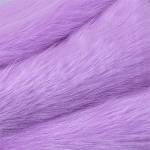 Lavender Fox Faux Fur Fabric,Fuzzy  Long Pile Fun Fur for DIY Craft,Headband,Boot Cuffs,Rugs,Coat,Jacket,Pompoms,Slide Slipper,Shoes,Fur Bag