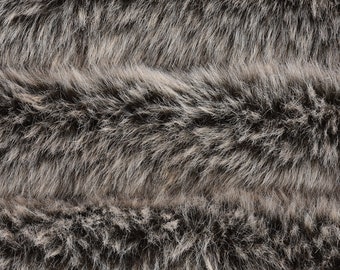 Tessuto in pelliccia sintetica soffice, pelliccia di coniglio a pelo lungo color kaki con punte bianche, pelliccia divertente per lavori fai da te, costumi, forniture per cucito di fursuit, cappotti, oggetti di scena per foto