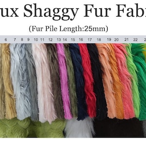 Solid Shaggy Faux Fur,Luxury Long Pile Fake Fur Fabric for Coats Costumes Scarfs Rugs Props Apparel Cosplay Costumes Crafts Sewing Doll Hair