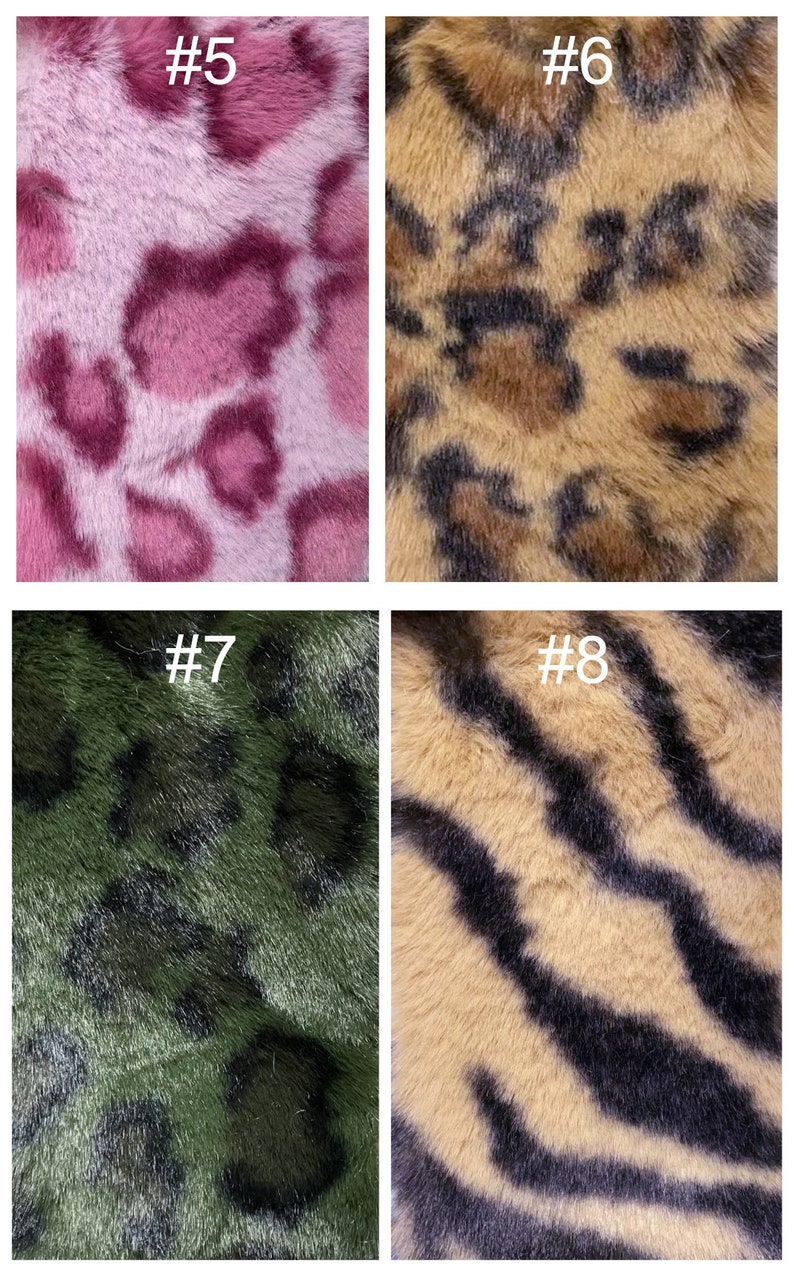 Leopard Print Rabbit Fur Fabric,zebra Tiger Printed Faux Fur for Down ...