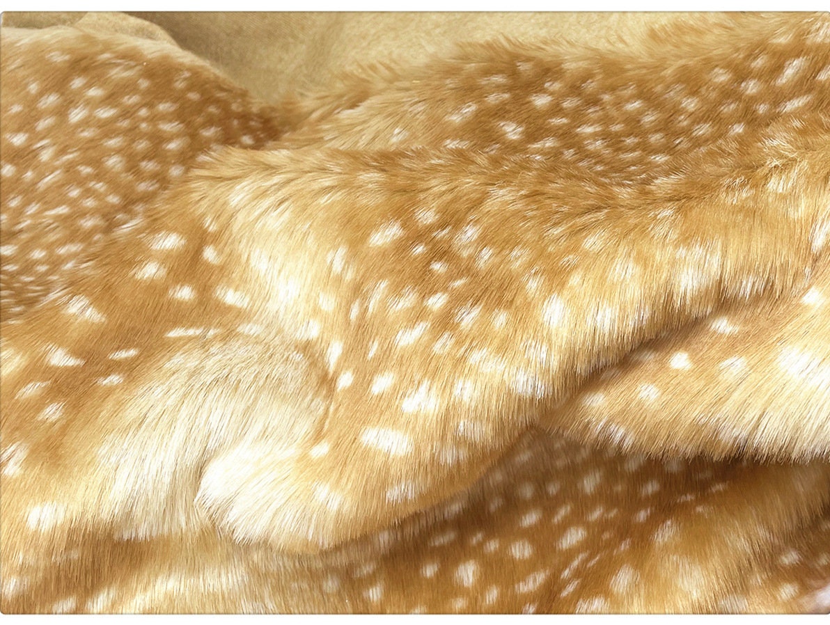 Spotted Deer Fleece Fabricreindeer Printed Long Pile Plush Etsy