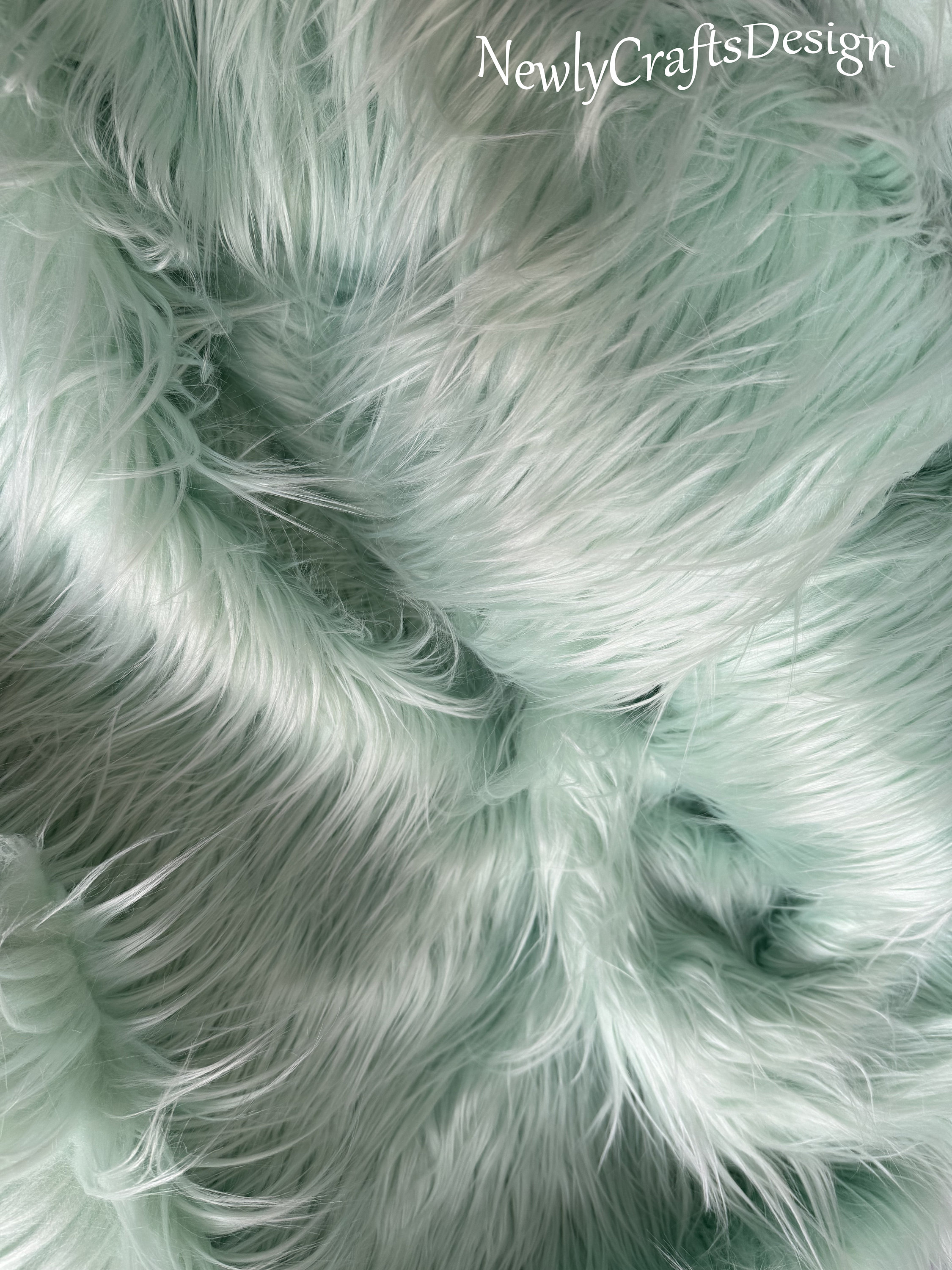ひまり 様 featherdance mint Mint Green Shaggy Fur Fabric,luxury Long Pile Faux Fur for Dolls