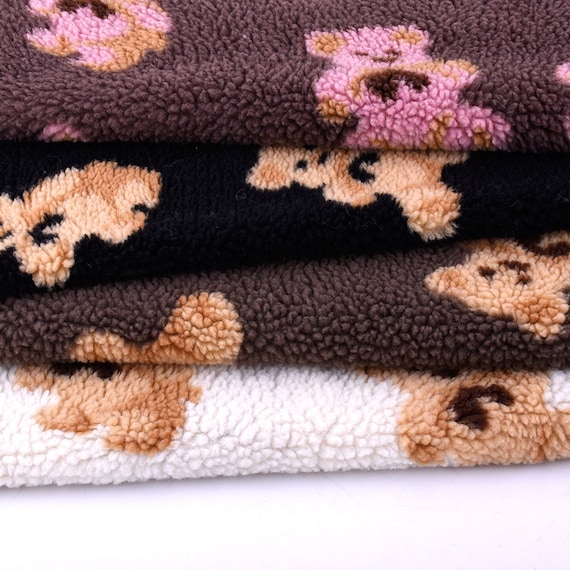 Animal Pattern Sherpa Fleece teddy Bear Print Plush Lamb Wool Faux Fur for DIY Craft costume fursuit Paws sewing Supplies pompom photo Props Etsy