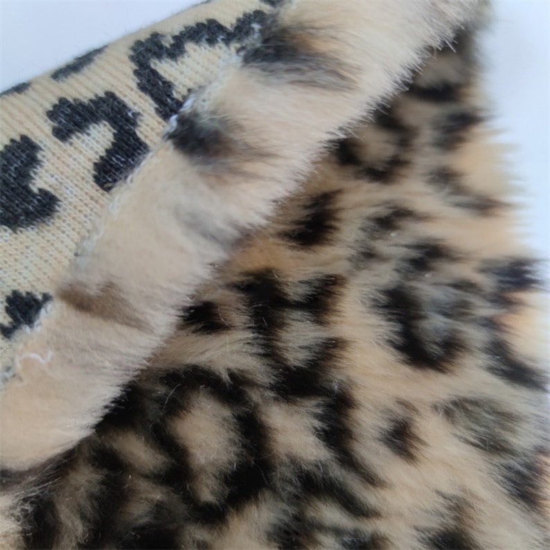 Fake Rabbit Paws Leopard Print Faux Fur Fabric,brown Rabbit Fake Fur for Winter Warmer ...