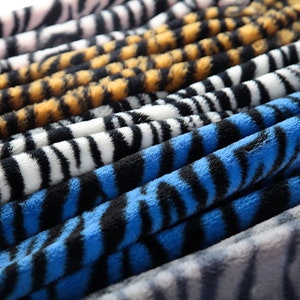 Animal Pattern Faux Fur,Cat Cow Tiger Leopard Print Rabbit Fake Fur for DIY Crafts,Costumes,Fursuit Paws,Sewing Supplies,Pompoms,Photo Props