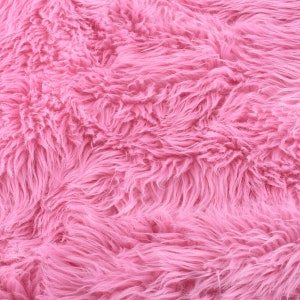 Shaggy Faux Fur Fabric,Baby Pink Long Pile Fur,Fake Fur for DIY Crafts,Costumes,Rugs,Blankets,Throws,Sewing Supplies,Pillow,Coat,Photo Props
