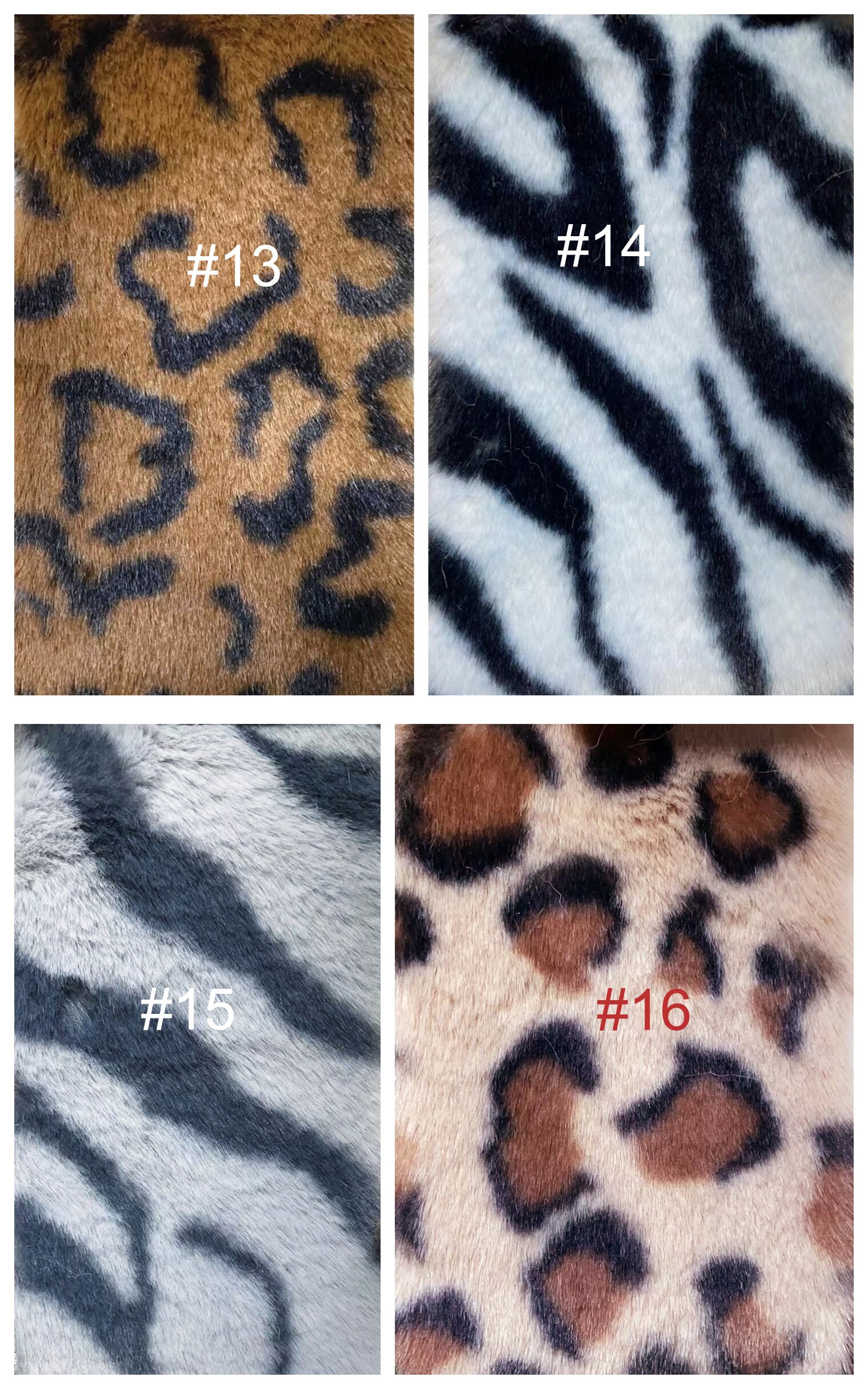 Leopard Print Rabbit Fur Fabric,zebra Tiger Printed Faux Fur for Down ...