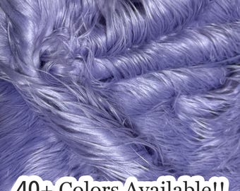 Lavender Shaggy Faux Fur Fabric,Vegan Long Pile Fur for DIY Craft,Coas Jacket,Costume,Monster Hair,Decoration,Hobby,Rug,Pillow,Gnomes Beards