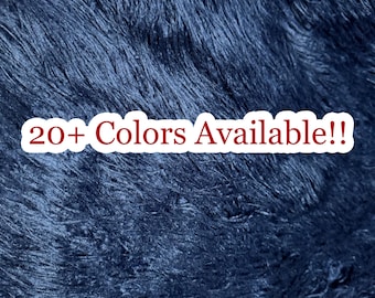 Navy Blue Long Pile Mongolian Faux Fur Fabric By The Yard, Fake Fur Material for Blankets,Clothing,Coat,Jacket,Cosplay Doll Hair Reroot Wigs