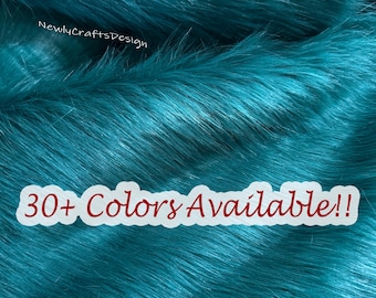 Dark Teal Green Faux Fox Fur,Luxury Faux Fur Material,Long Pile Fake Fur for Fursuit Cosplay Craft Coats Costumes Scarfs Rugs Headband Props