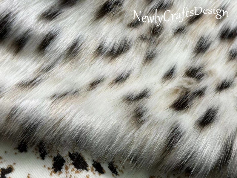 Leopard Faux Fur, Animal Print Long Pile Fabric, Fluffy Spot Print ...