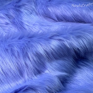 Blue Purple Fox Fur, Faux Fake Fur Long Pile Fabric,Plush Luxurious Appeal Clothing Accessories Scarf Rugs Costume Jacket Shawl Wrap Blanket image 3