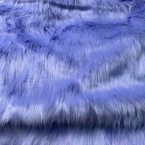Blue Purple Fox Fur, Faux Fake Fur Long Pile Fabric,Plush Luxurious Appeal Clothing Accessories Scarf Rugs Costume Jacket Shawl Wrap Blanket image 6