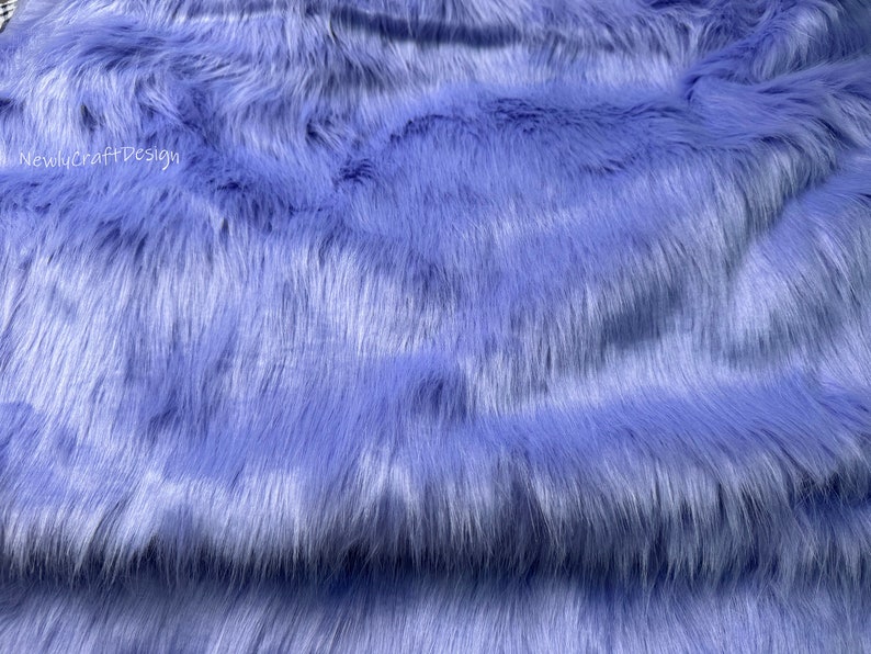 Blue Purple Fox Fur, Faux Fake Fur Long Pile Fabric,Plush Luxurious Appeal Clothing Accessories Scarf Rugs Costume Jacket Shawl Wrap Blanket image 6