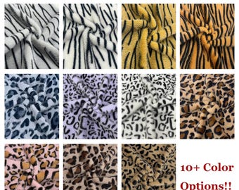 Leopard Print Mink Fur Fabric,Soft Cuddle Rabbit Fur for Sewing Crafts,Apparel,Fashion Art Supplies,Costume,Stuffed Toys Fabric Sold by yard