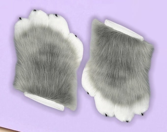 Guantes de piel de lobo para disfraz de cosplay, guantes de piel de perro y gato con garras, chirriantes y con uñas, regalo para fanáticos de los disfraces.