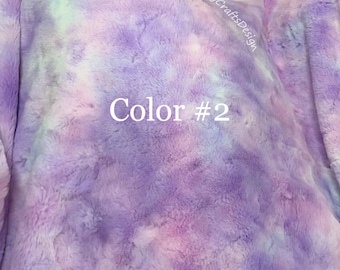 Rainbow Faux Rabbit Fur Fabric, Macaron Tie Dyed Soft Fur for Winter Coat Fursuit Material Pet Bed Boots Decoration Plush Toy Unicorn Fabric