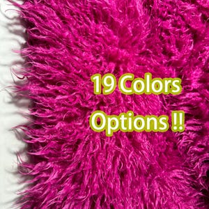 Mongolian Long Pile Faux Fur Fabric,Long Hair Pile Fabric,Pitaya Pink Sheepskin Lamb Fur for Collar Jacket Rug Blanket Doll Hair Reroot Wigs