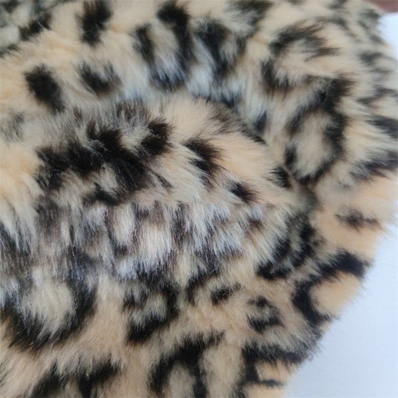 Fake Rabbit Paws Leopard Print Faux Fur Fabric,brown Rabbit Fake Fur for Winter Warmer ...