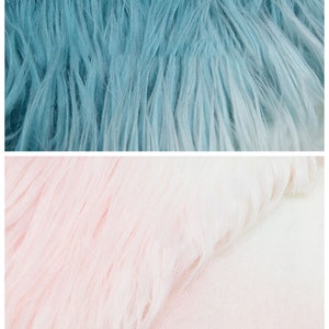 Rainbow Gradient Tie Dye Faux Fur,Long Pile Shaggy Faux Fur Fabric Cosplay Costume Material,Fursuit Tail,Newborn Photo Prop,Luxury Craft Fur image 9