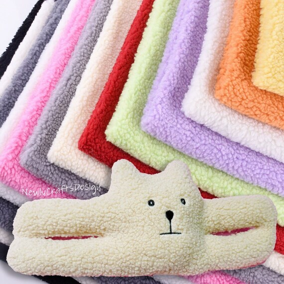 Sherpa Fleece Fabric,Warm Lamb Wool Fabric,Colorful Lamb Faux fur for Plush Toy Making Door Stopper Coat Jacket Lining Sweatshirt Pillow Bag