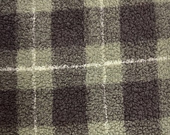 Plaid Sherpa Fabric,Checked Lamb Velvet Fabric,Warm Plaid Fabric,Polyester Lamb Faux Fur for Blanket Sewing Jacket Thermal Lining,DIY Crafts