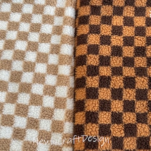 Bunter Schachbrett-Sherpa-Stoff, schachbrettartiger Druck-Fleece-Stoff für Wintermantel-Kragen-Daunenjacke, handgemachte Taschen, die Kleidungs-Gewebe kleiden