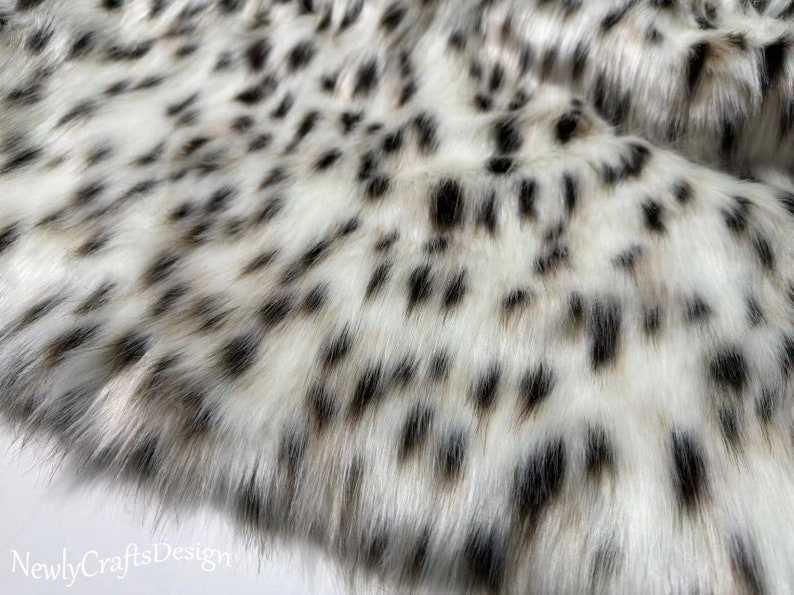 Leopard Faux Fur, Animal Print Long Pile Fabric, Fluffy Spot Print ...