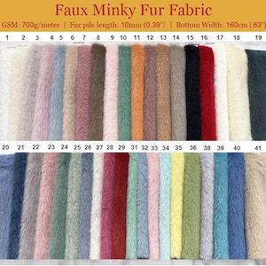 Solid Minky Rabbit Short Pile Faux Fur Fabric for Fursuit, Cosplay Costume,Photo Prop,Throw Pillow,Crafts,Trim, Handmade Stuffed Toys Sewing