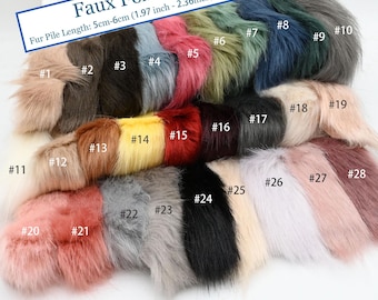 Solid Faux Fox Fur Fabric,Long Pile Luxury Fox Fur for Fursuit,Cosplay Costume,Trim,Throw Pillow,Crafts,Coat Scarf Rugs Props Clothing Boots