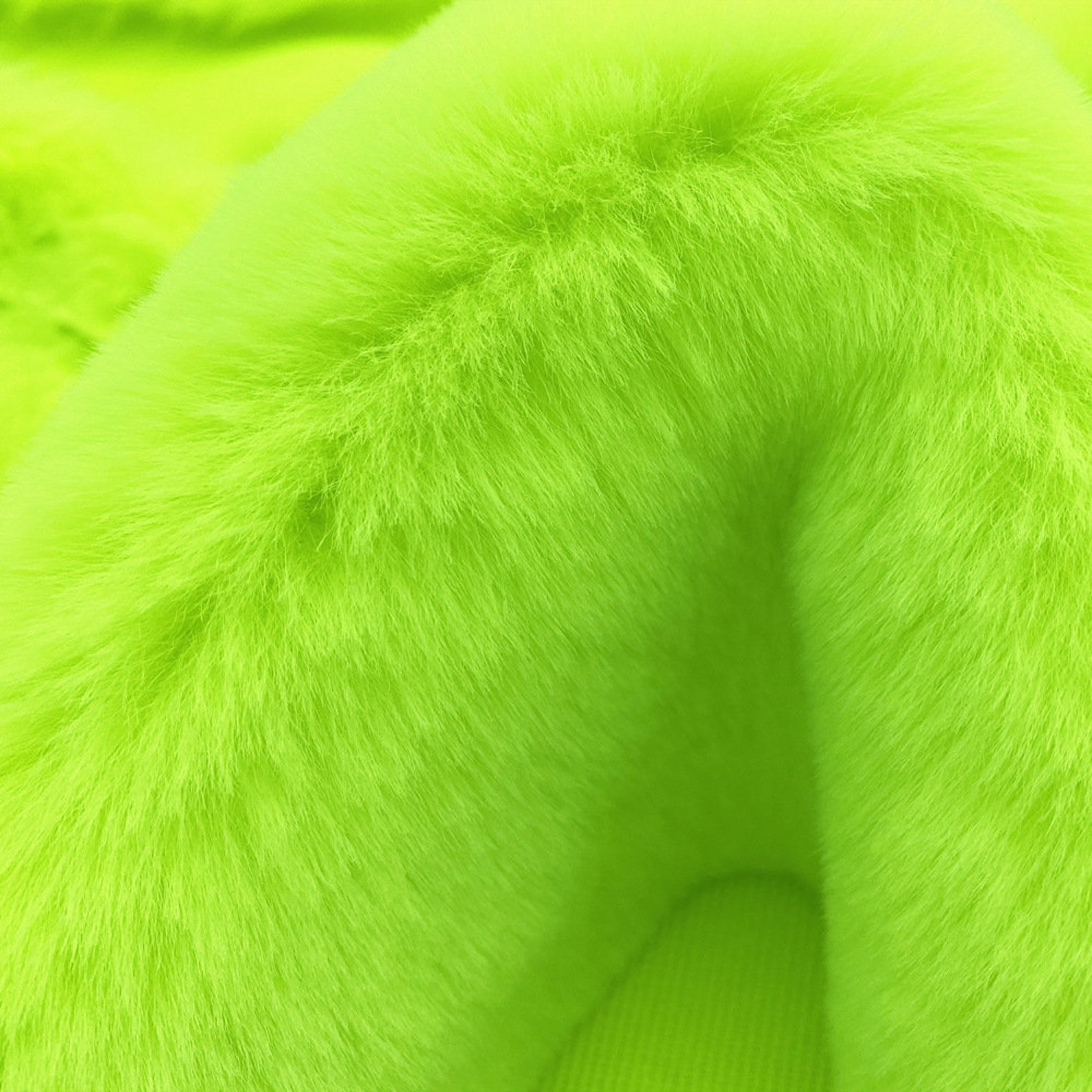 Fuzzy Faux Fur Fabric,lime Green Rabbit Fur,fun Fur for DIY Craft ...