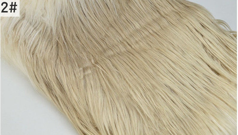 Rainbow Gradient Tie Dye Faux Fur,Long Pile Shaggy Faux Fur Fabric Cosplay Costume Material,Fursuit Tail,Newborn Photo Prop,Luxury Craft Fur Style - 2